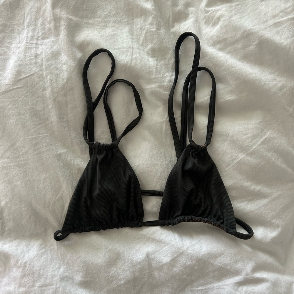 Acacia Swimwear Gigi top in Carbon Ribbed